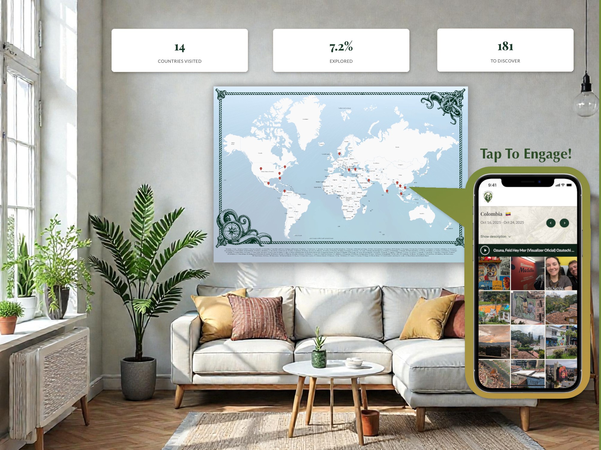 Interactive NFC smart map with photo galleries - tap to explore